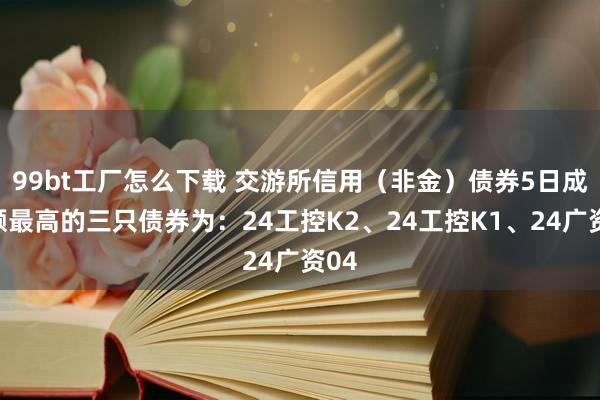 99bt工厂怎么下载 交游所信用（非金）债券5日成交额最高的三只债券为：24工控K2、24工控K1、24广资04