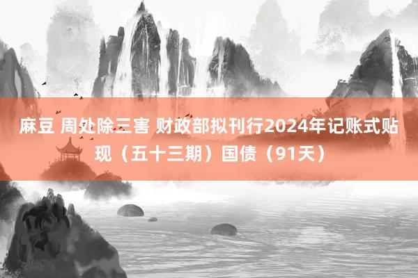 麻豆 周处除三害 财政部拟刊行2024年记账式贴现（五十三期）国债（91天）