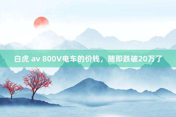 白虎 av 800V电车的价钱，随即跌破20万了