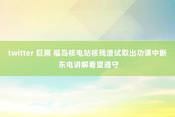 twitter 巨屌 福岛核电站核残渣试取出功课中断 东电讲解看望遵守