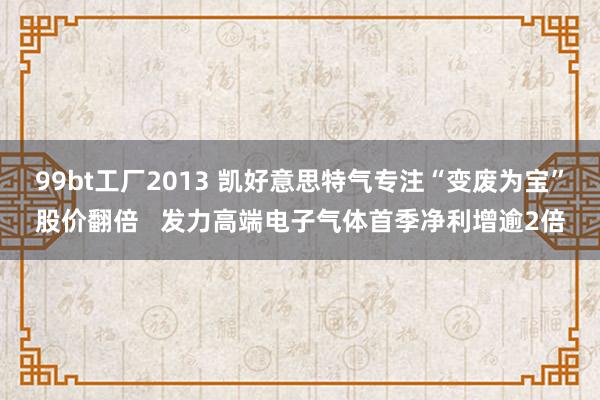 99bt工厂2013 凯好意思特气专注“变废为宝”股价翻倍   发力高端电子气体首季净利增逾2倍