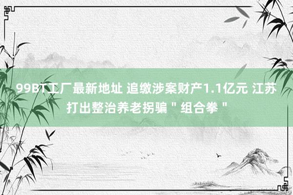 99BT工厂最新地址 追缴涉案财产1.1亿元 江苏打出整治养老拐骗＂组合拳＂