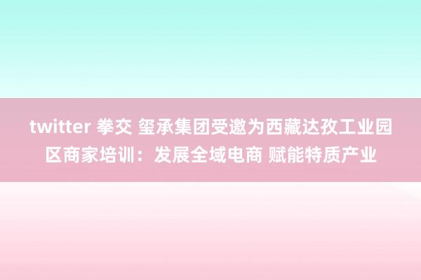 twitter 拳交 玺承集团受邀为西藏达孜工业园区商家培训：发展全域电商 赋能特质产业