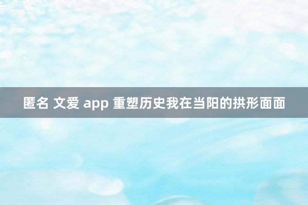 匿名 文爱 app 重塑历史我在当阳的拱形面面