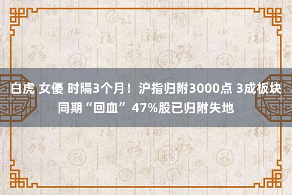 白虎 女優 时隔3个月！沪指归附3000点 3成板块同期“回血” 47%股已归附失地