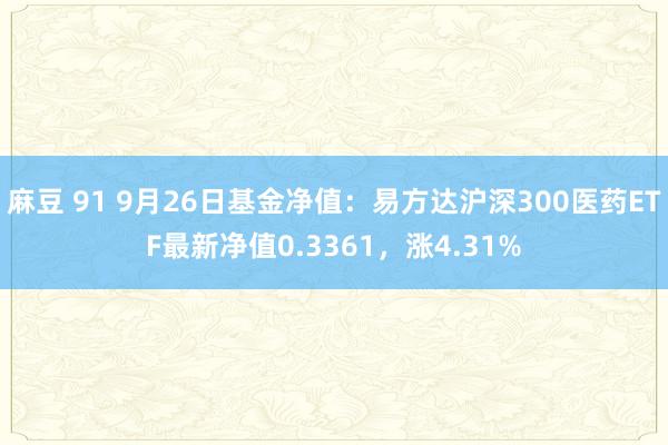 麻豆 91 9月26日基金净值：易方达沪深300医药ETF最新净值0.3361，涨4.31%