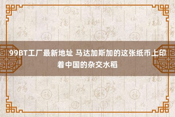 99BT工厂最新地址 马达加斯加的这张纸币上印着中国的杂交水稻