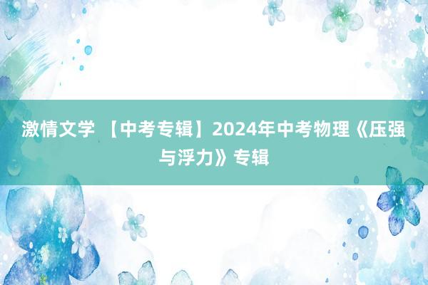 激情文学 【中考专辑】2024年中考物理《压强与浮力》专辑