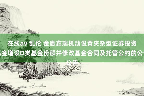 在线av 乱伦 金鹰鑫瑞机动设置夹杂型证券投资基金增设D类基金份额并修改基金合同及托管公约的公告