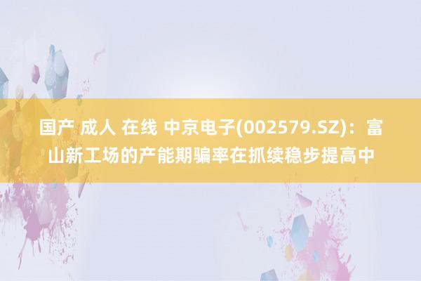 国产 成人 在线 中京电子(002579.SZ)：富山新工场的产能期骗率在抓续稳步提高中