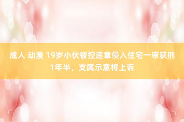 成人 动漫 19岁小伙被控违章侵入住宅一审获刑1年半，支属示意将上诉