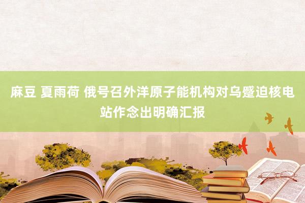 麻豆 夏雨荷 俄号召外洋原子能机构对乌蹙迫核电站作念出明确汇报