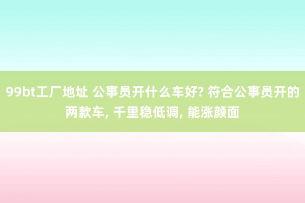 99bt工厂地址 公事员开什么车好? 符合公事员开的两款车， 千里稳低调， 能涨颜面