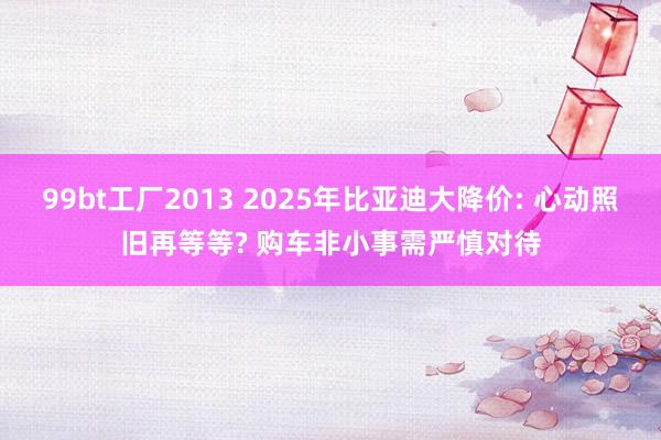 99bt工厂2013 2025年比亚迪大降价: 心动照旧再等等? 购车非小事需严慎对待