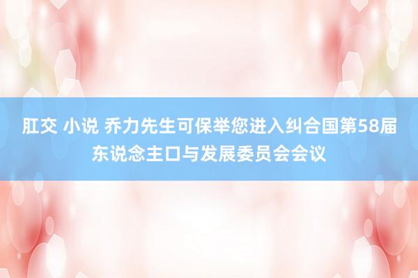 肛交 小说 乔力先生可保举您进入纠合国第58届东说念主口与发展委员会会议