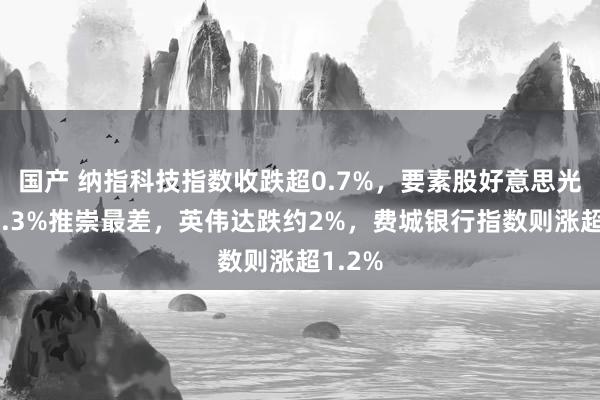 国产 纳指科技指数收跌超0.7%，要素股好意思光跌超4.3%推崇最差，英伟达跌约2%，费城银行指数则涨超1.2%