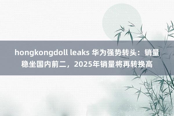 hongkongdoll leaks 华为强势转头：销量稳坐国内前二，2025年销量将再转换高